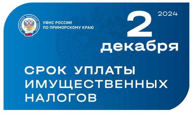 Срок уплаты имущественных налогов за 2023 истекает 2 декабря 2024