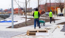 В Грозном благоустраивают вторую очередь набережной реки Сунжа