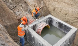 В районе им. В. Путина в Грозном строят ливневые канализационные сети