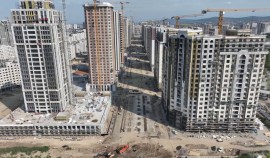 На пешеходном бульваре района Путина начато строительство фонтанов