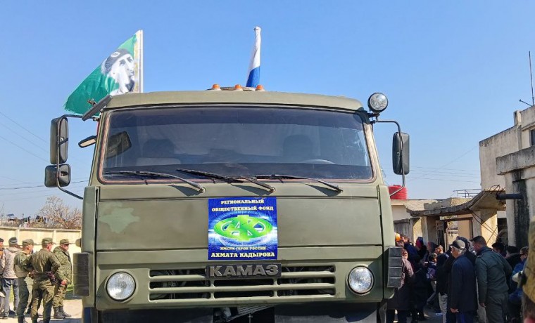 Очередной груз гумпомощи из Чеченской Республики доставлен пострадавшим жителям Сирии